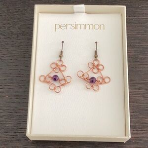 Persimmon Earrings for Pierced Ears